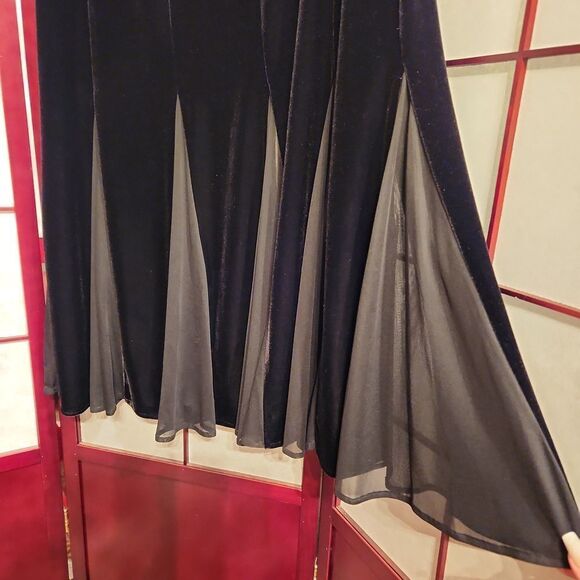 MSK Evening Black Sheer Velvet Maxi Skirt - Picture 4 of 7